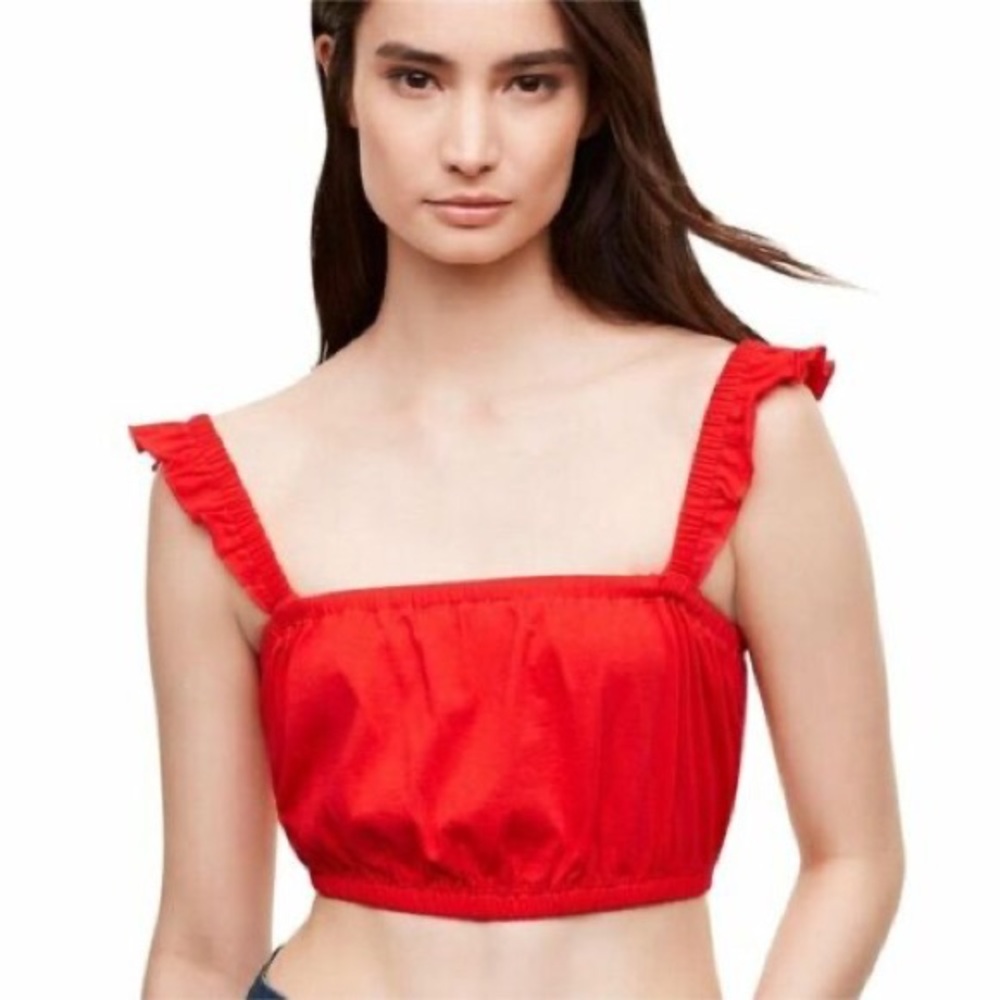 ARITZIA Wilfred AMIENS T-SHIRT red crop bra top LARGE